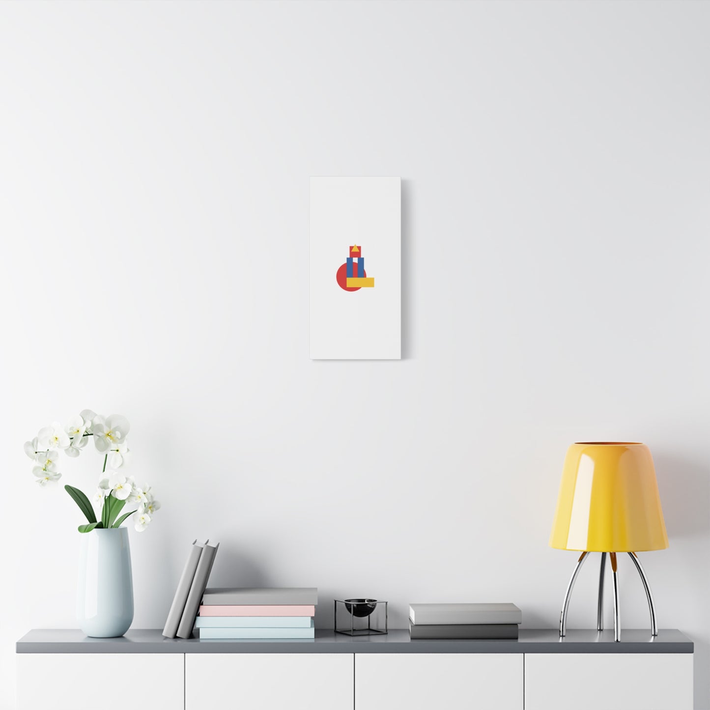 Abstract Geometric Shape Canvas Print — Minimalist Primary Color Wall Art