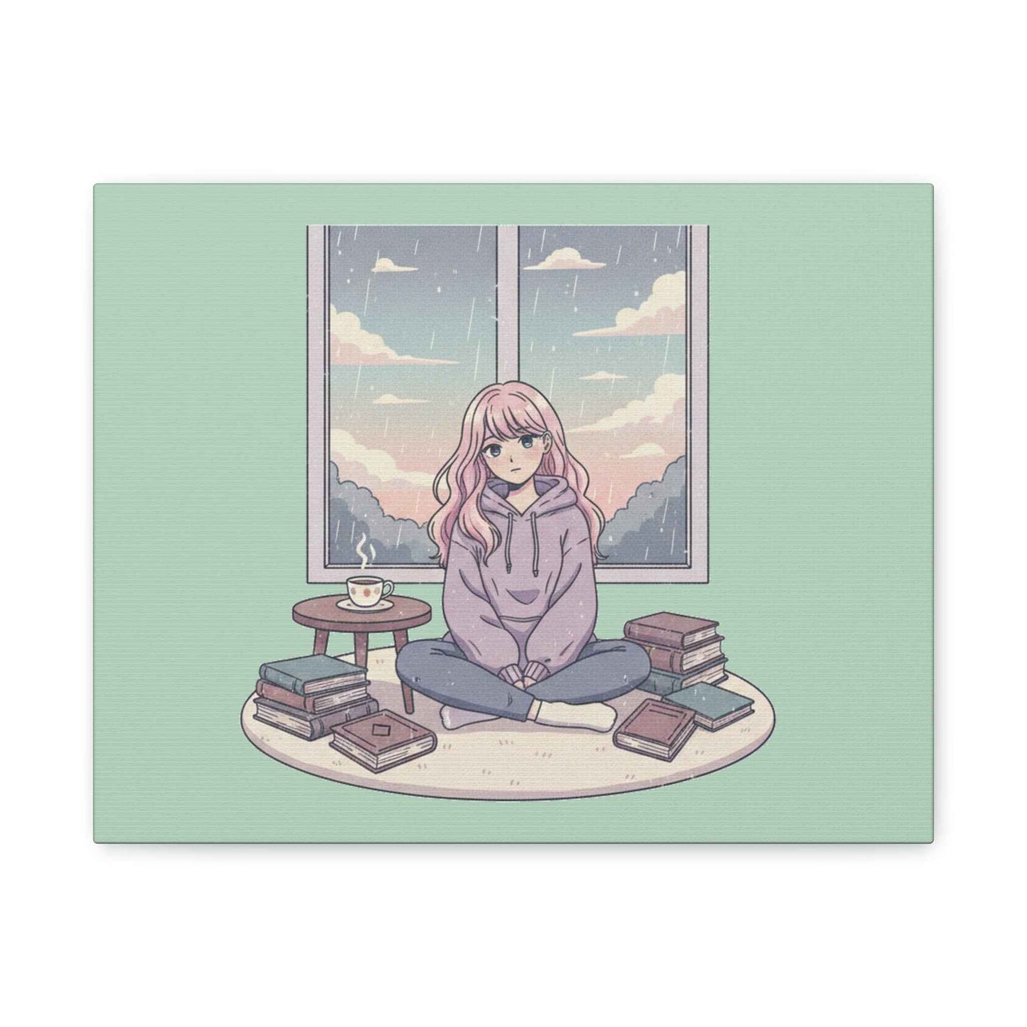Cozy Girl Reading Wall Art — Matte Stretched Canvas