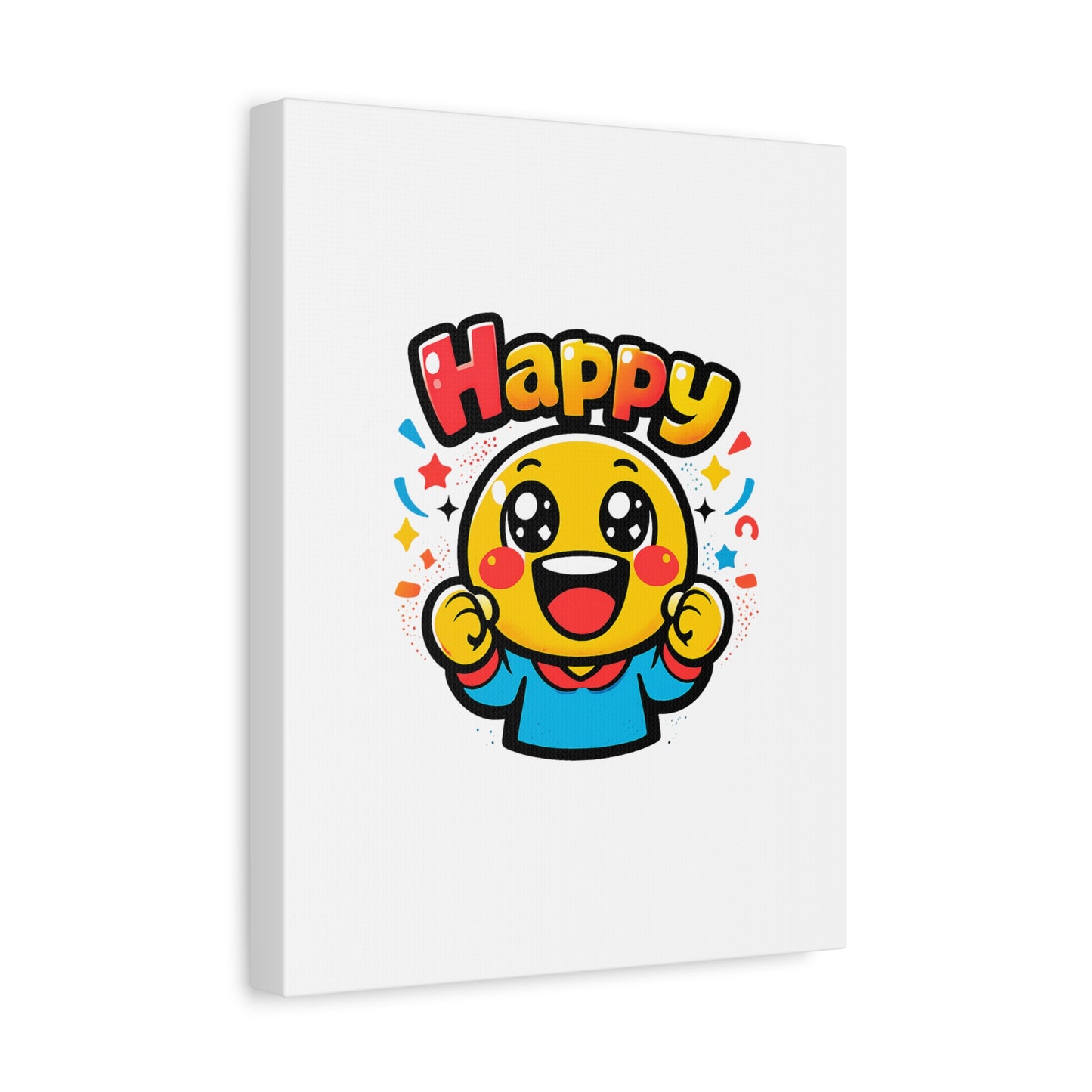 Happy Emoji Cartoon Canvas | Bold Cartoon, Thick Outline, Kawaii Minimal