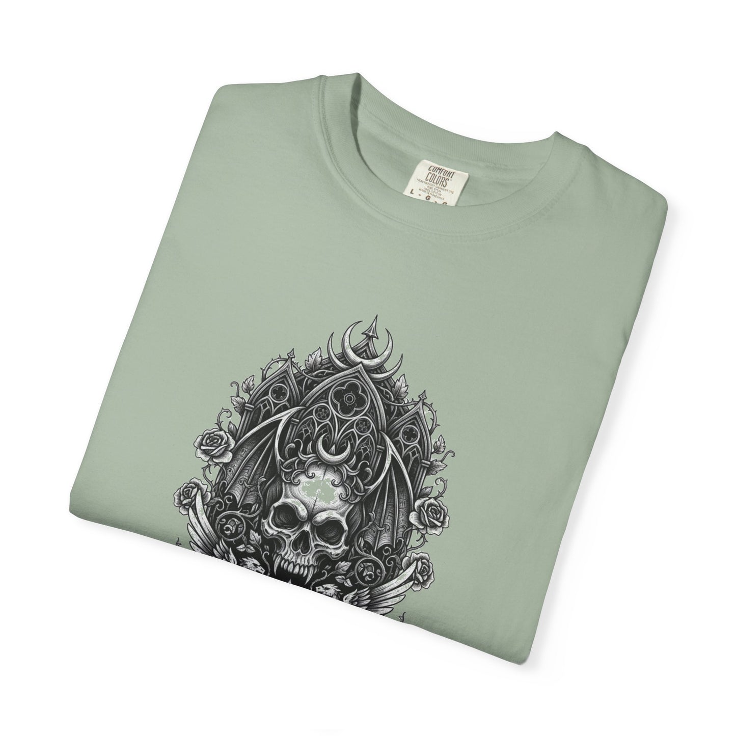 Skull & Cross Key Gothic T-Shirt — Ornate Dark Art Graphic Tee