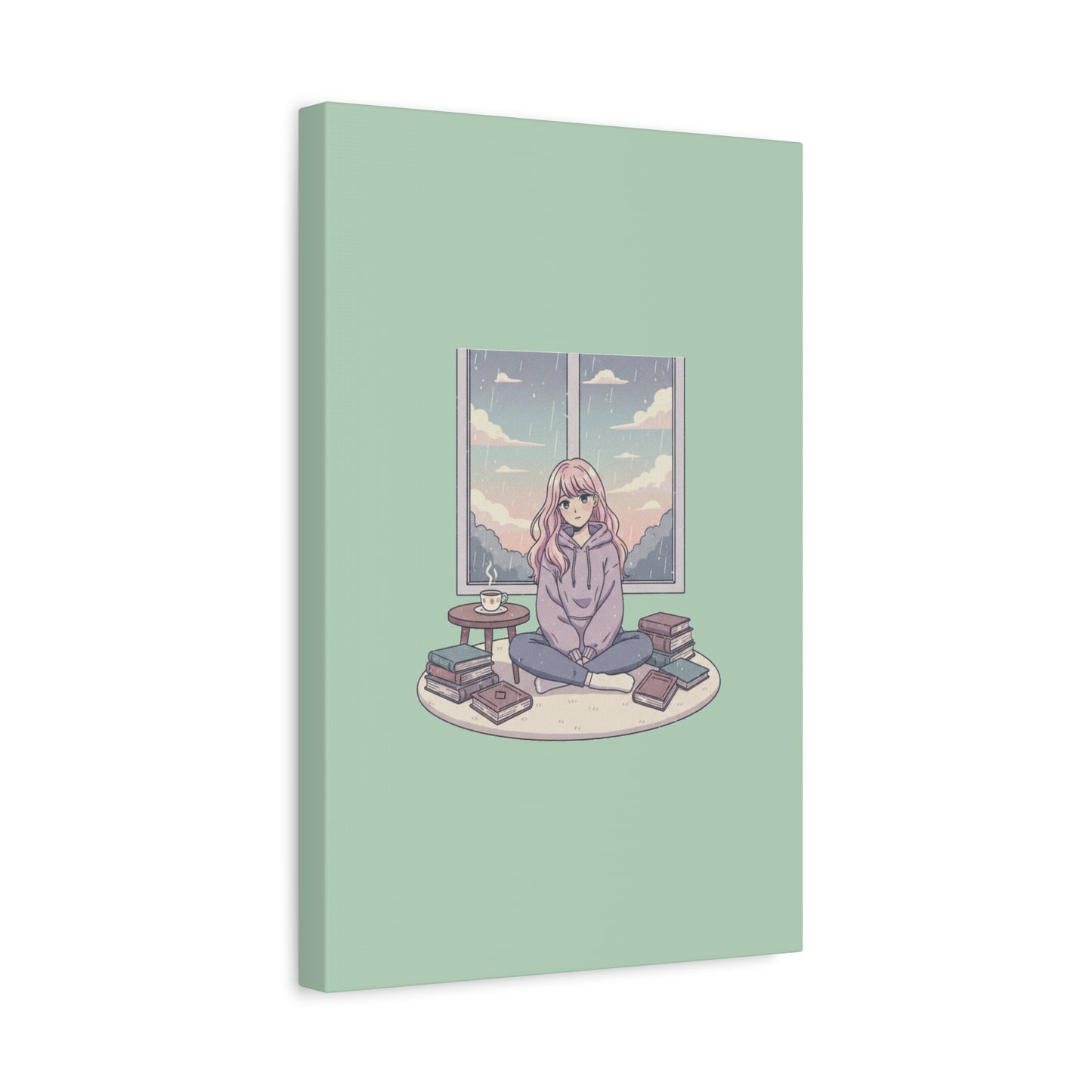 Cozy Girl Reading Wall Art — Matte Stretched Canvas