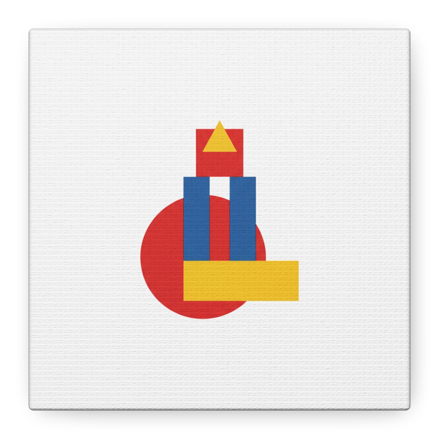 Abstract Geometric Shape Canvas Print — Minimalist Primary Color Wall Art