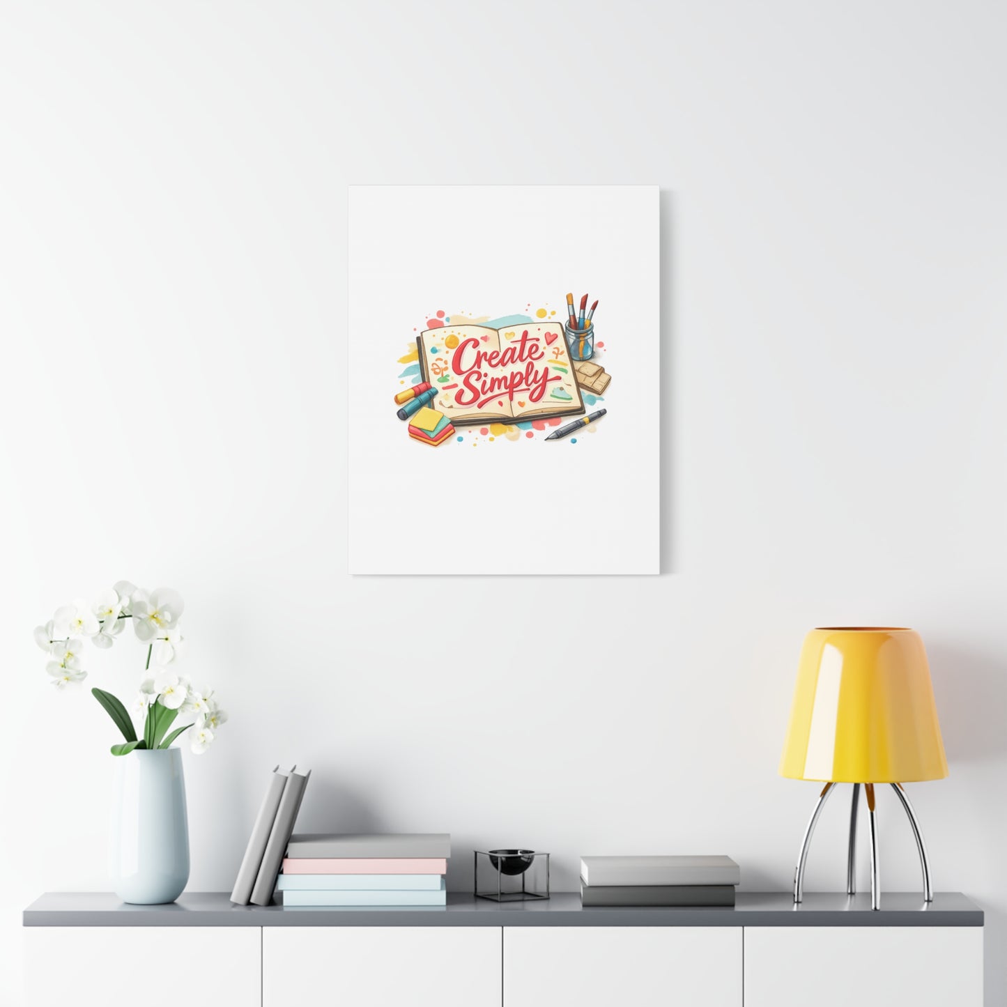 Create Simply Notebook Art Canvas | handmade marker aesthetic, hand-drawn doodle