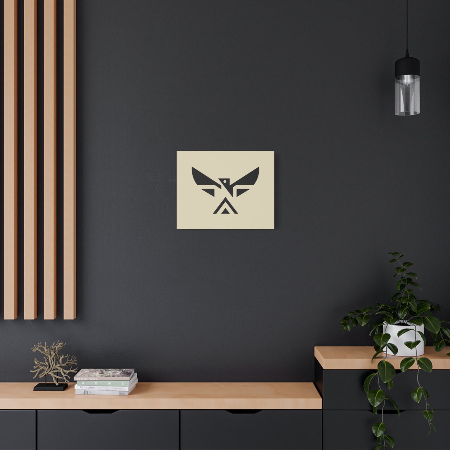 Minimalist Geometric Eagle Canvas Print — Modern Native-Inspired Wall Art