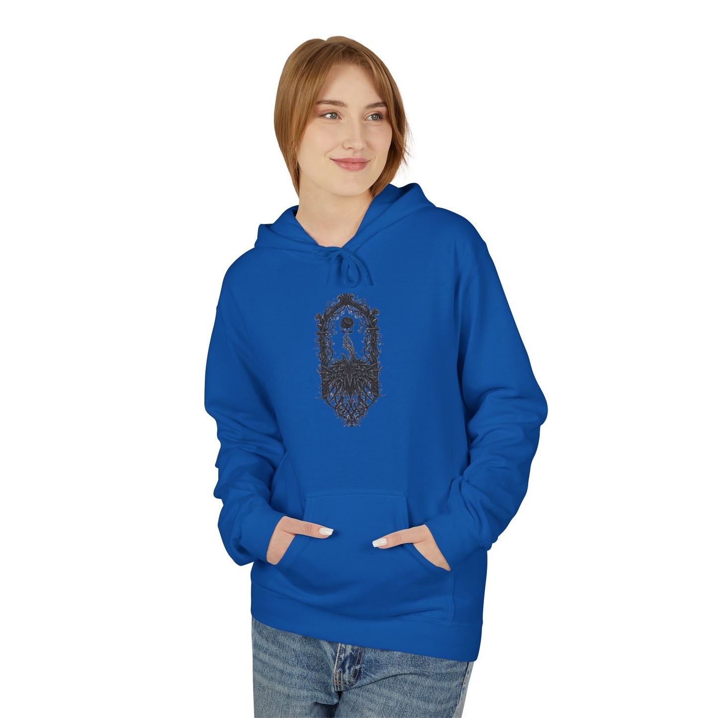 Wolf Crest Hoodie — Monochrome Forest Wolf Emblem