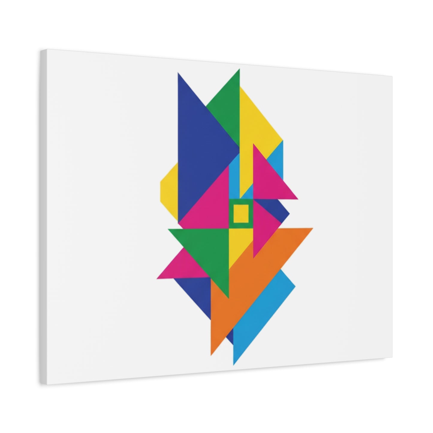 Abstract Geometric Art Canvas — Colorful Modern Stretched Wall Art