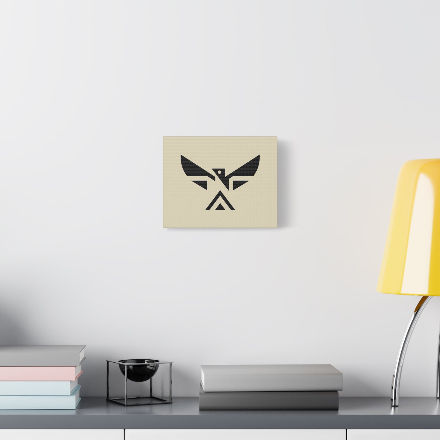 Minimalist Geometric Eagle Canvas Print — Modern Native-Inspired Wall Art