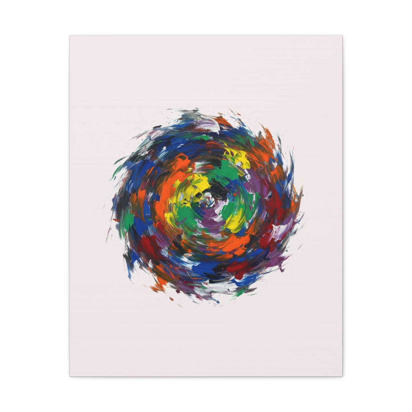 Abstract Color Swirl Canvas - Vibrant Circular Brushstroke Wall Art (Matte Stretched)