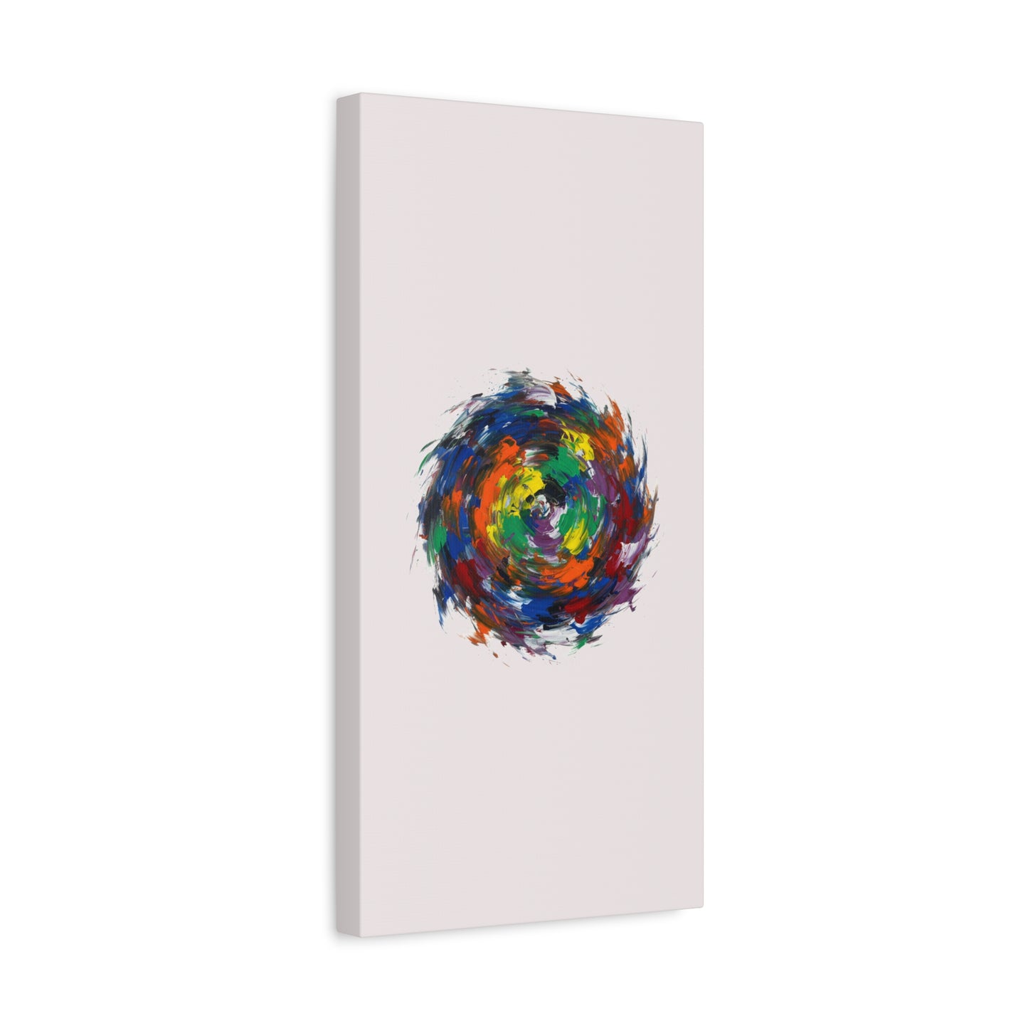 Abstract Color Swirl Canvas - Vibrant Circular Brushstroke Wall Art (Matte Stretched)
