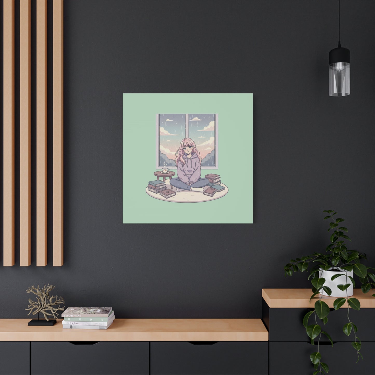Cozy Girl Reading Wall Art — Matte Stretched Canvas