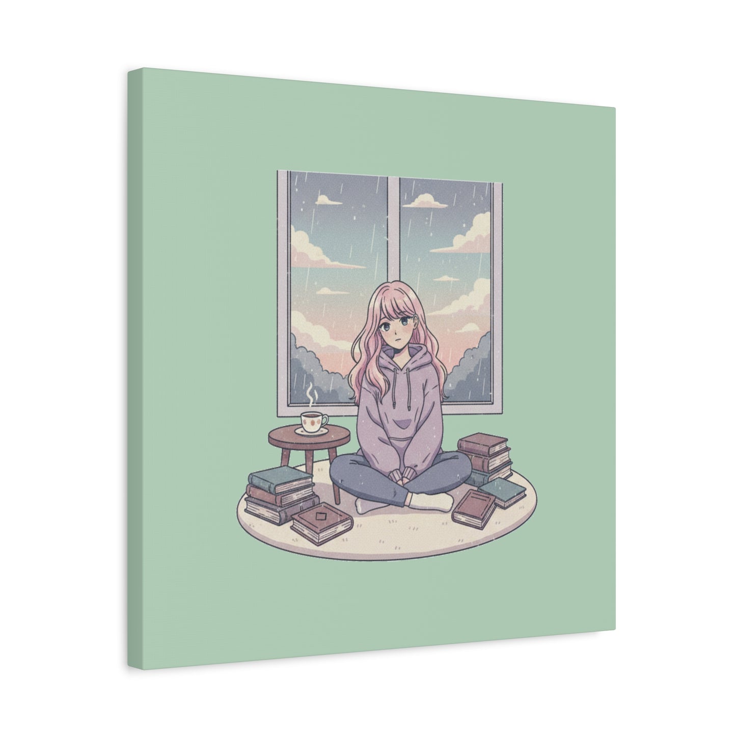 Cozy Girl Reading Wall Art — Matte Stretched Canvas
