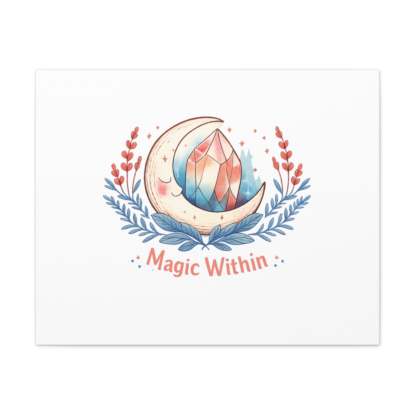 Magic Within Moon Crystal Canvas | witchcore, moon phase, crystals