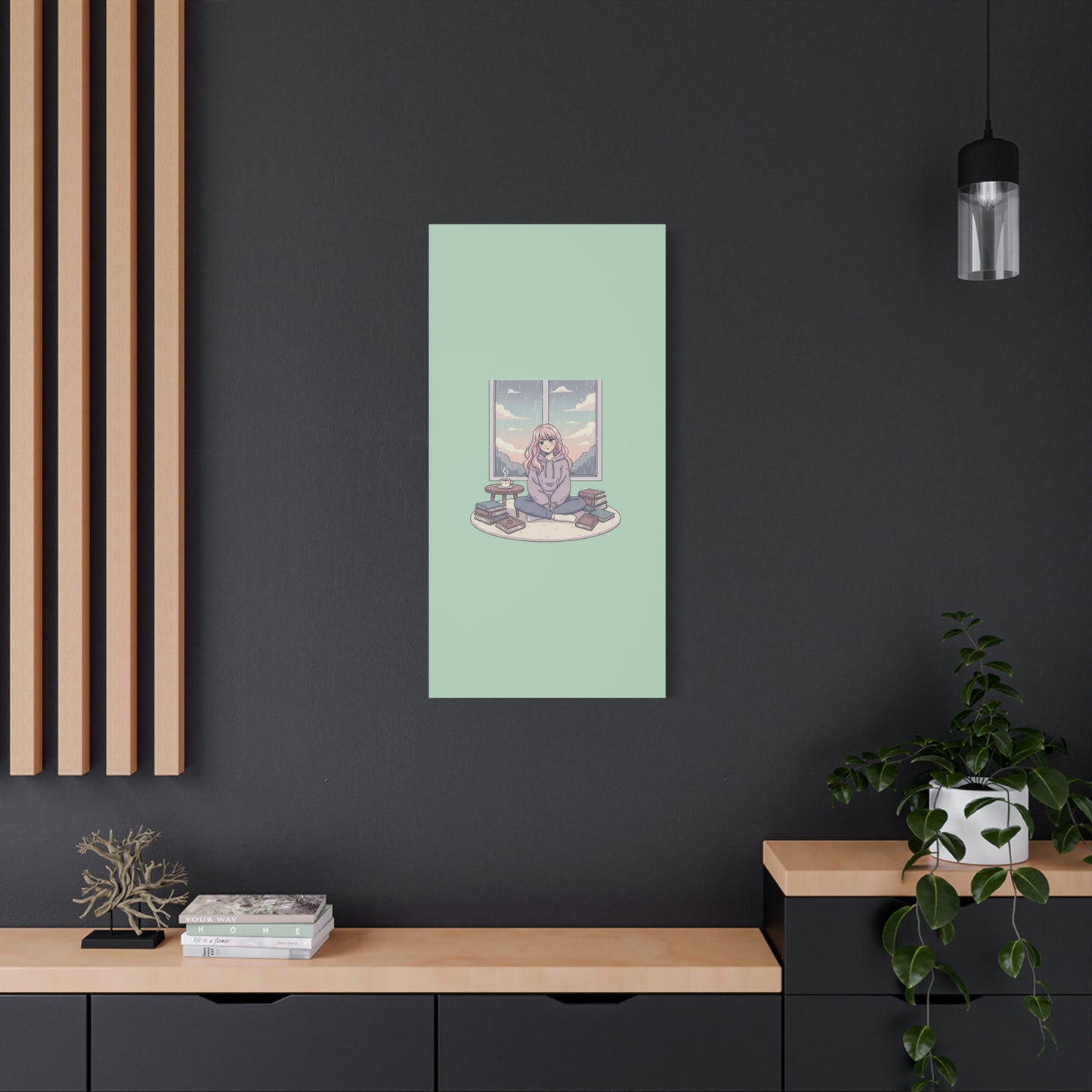Cozy Girl Reading Wall Art — Matte Stretched Canvas