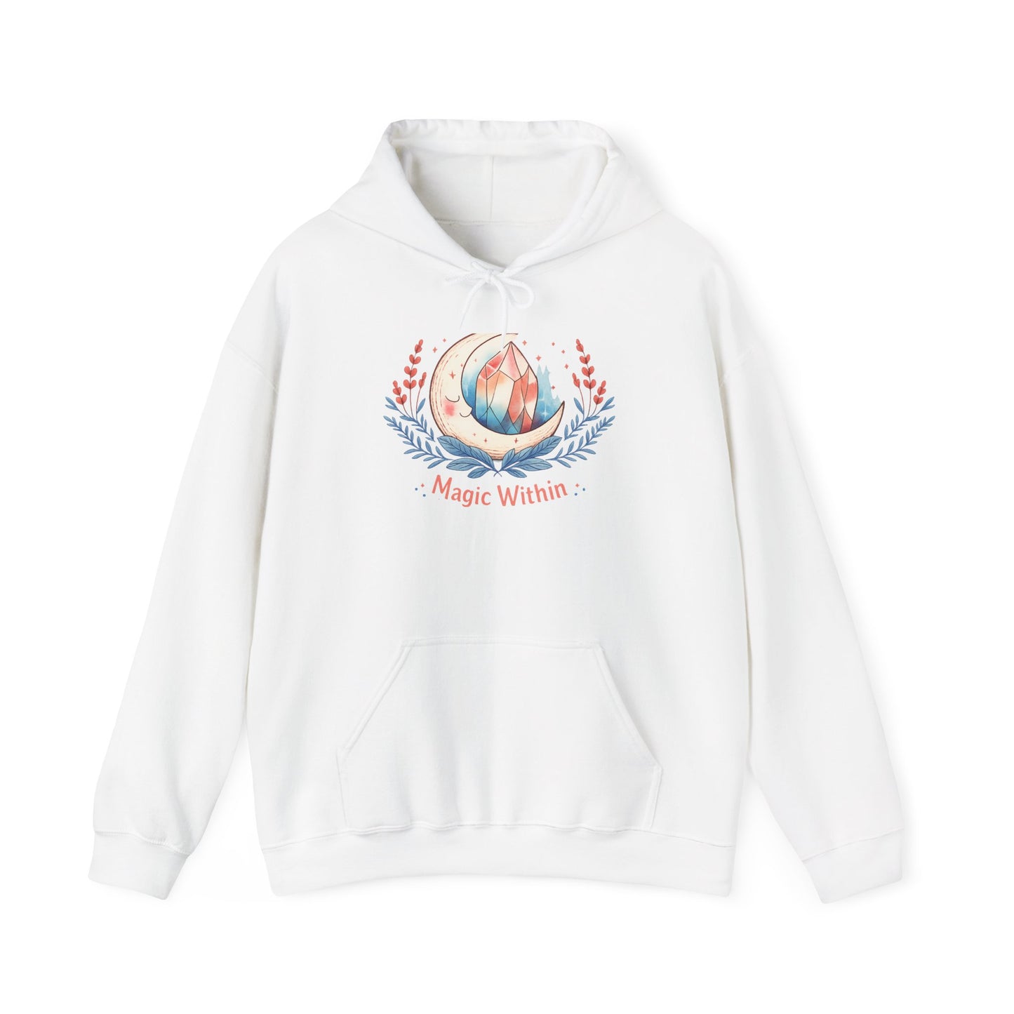 Moon Phase Crystal Crest Hoodie | witchcore, mystic