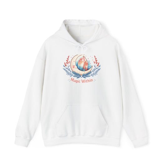 Moon Phase Crystal Crest Hoodie | witchcore, mystic