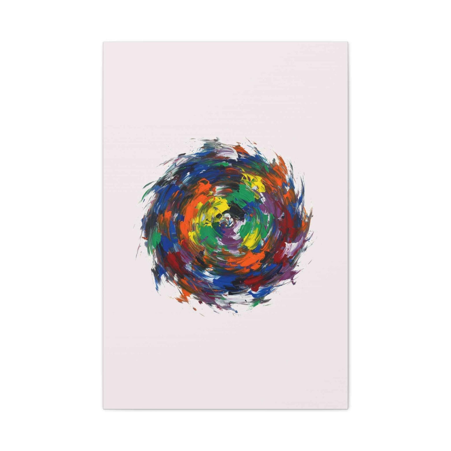 Abstract Color Swirl Canvas - Vibrant Circular Brushstroke Wall Art (Matte Stretched)