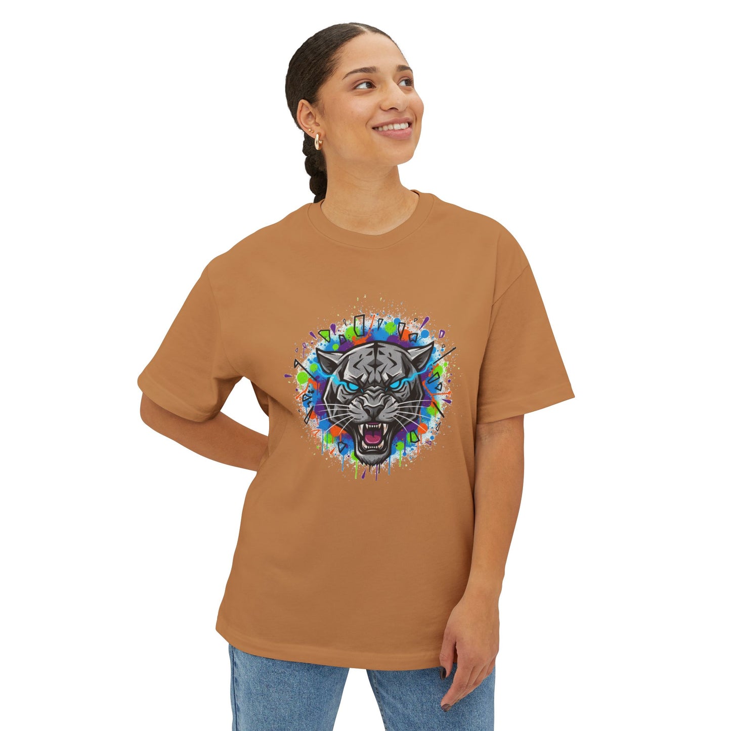 Tiger Graffiti Tee — Colorful Roaring Cat Graphic T-Shirt