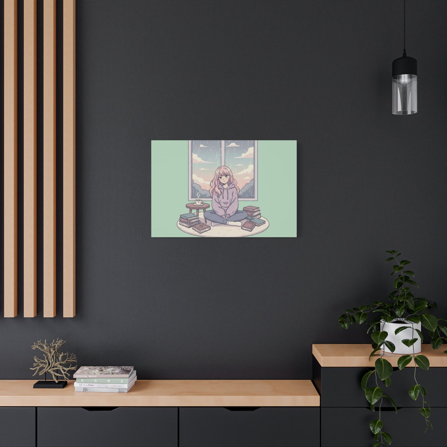 Cozy Girl Reading Wall Art — Matte Stretched Canvas