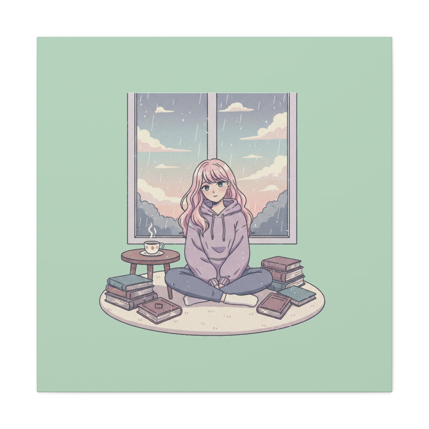 Cozy Girl Reading Wall Art — Matte Stretched Canvas