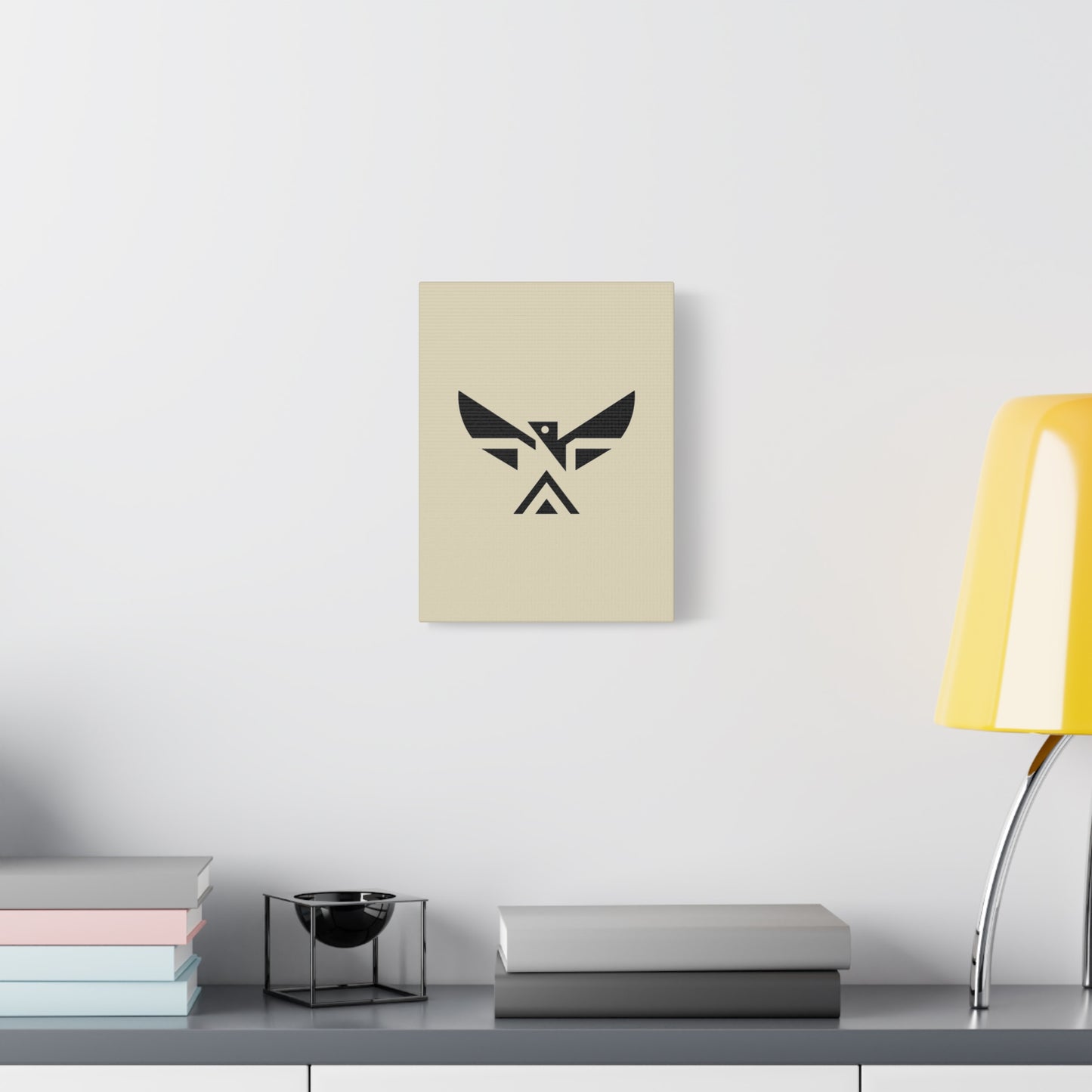 Minimalist Geometric Eagle Canvas Print — Modern Native-Inspired Wall Art