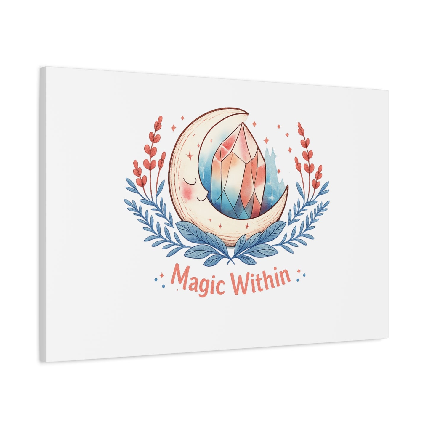 Magic Within Moon Crystal Canvas | witchcore, moon phase, crystals