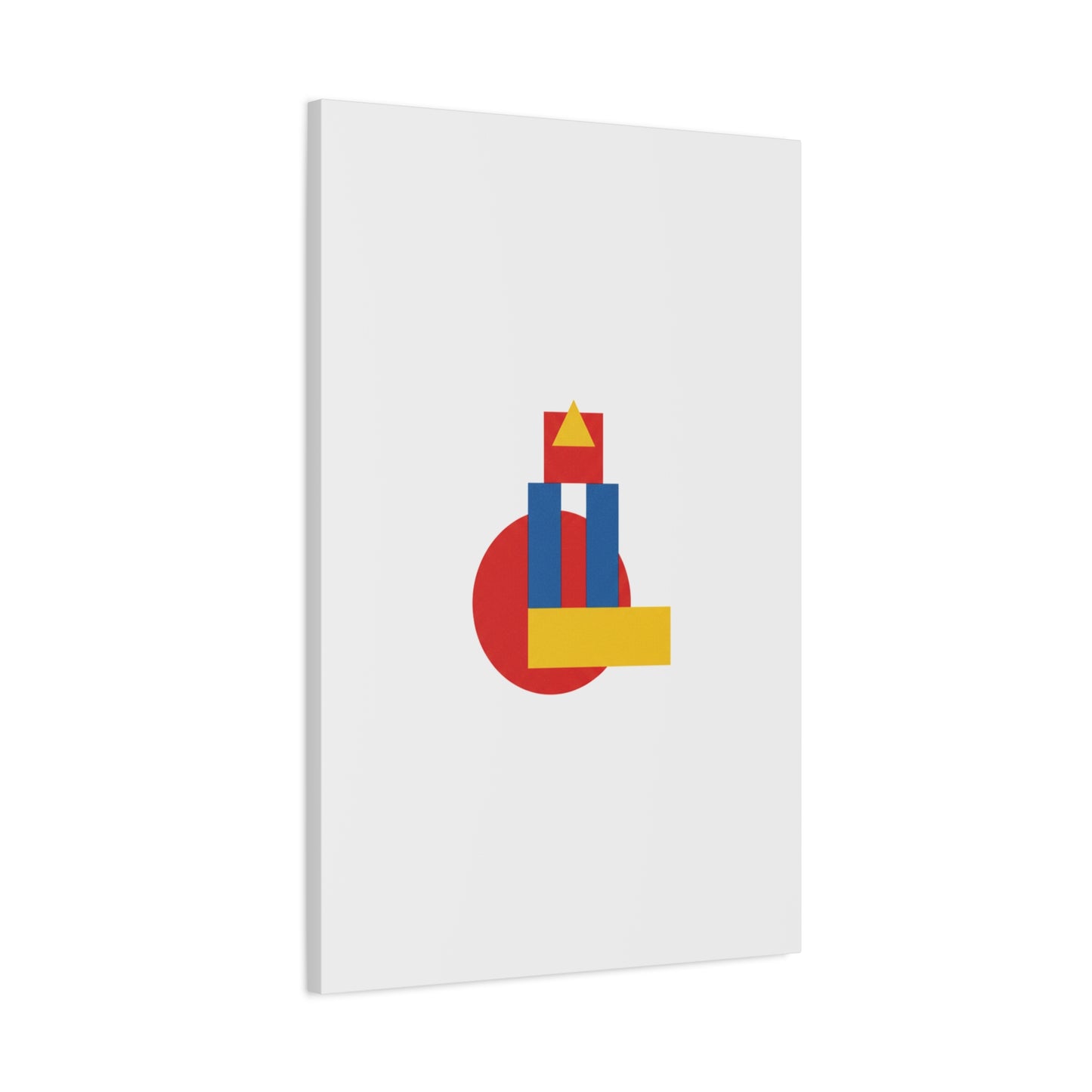 Abstract Geometric Shape Canvas Print — Minimalist Primary Color Wall Art