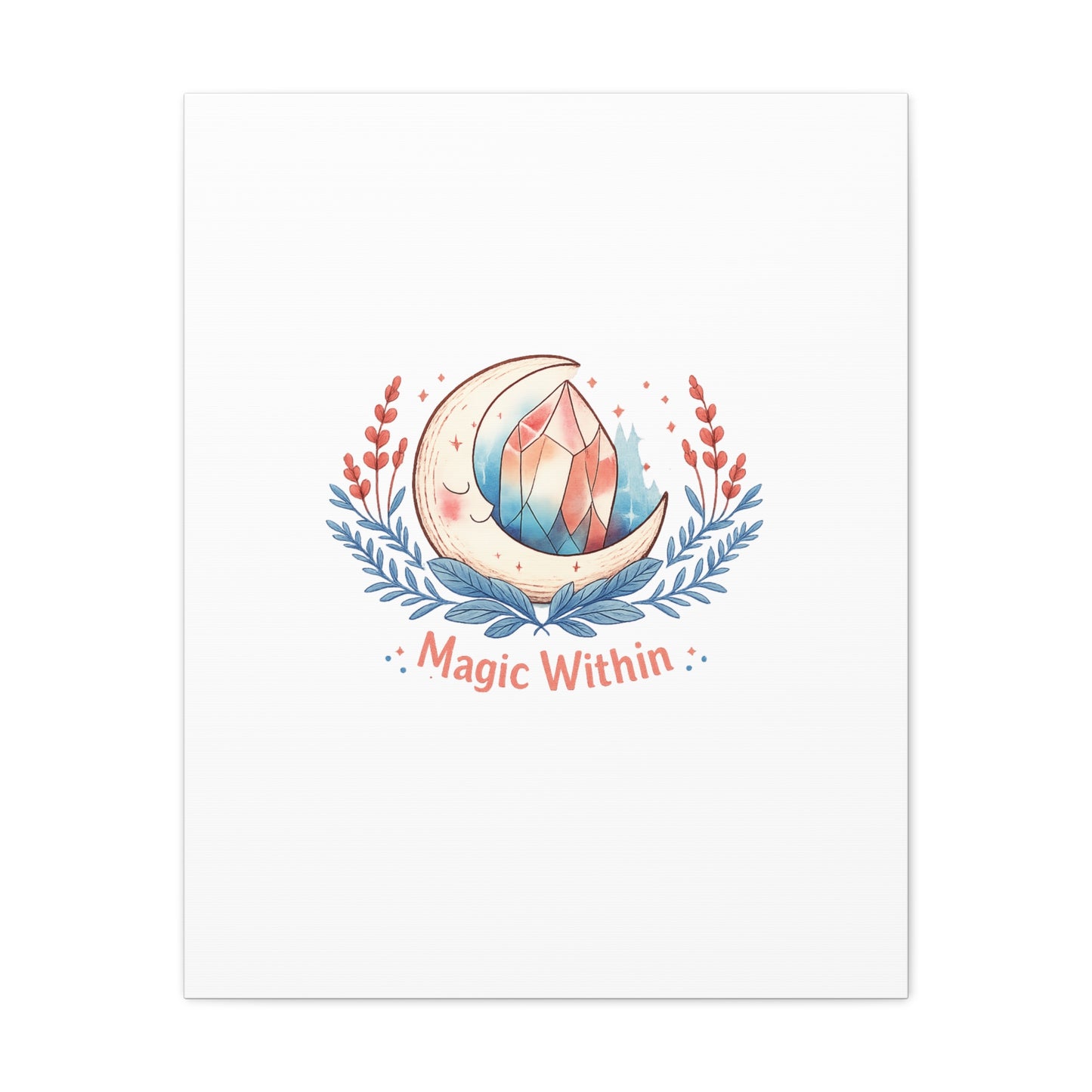 Magic Within Moon Crystal Canvas | witchcore, moon phase, crystals