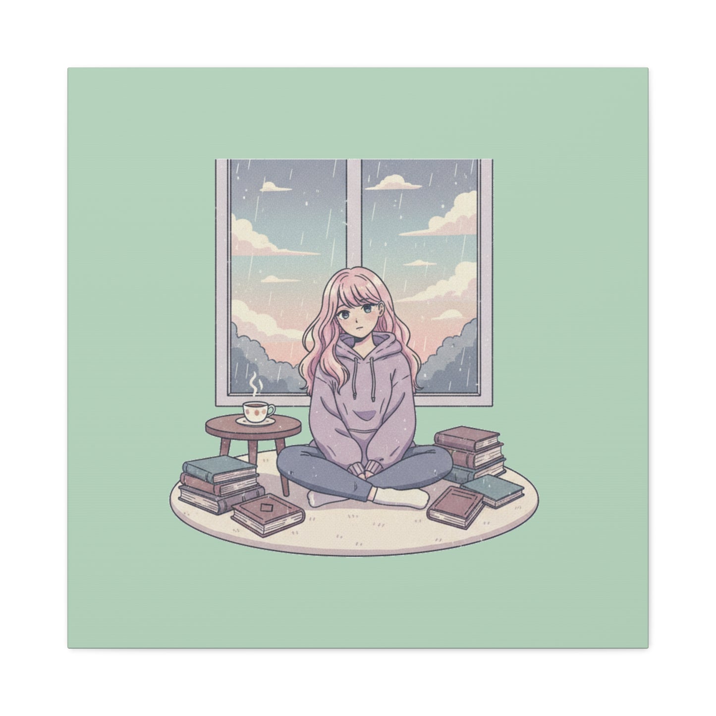 Cozy Girl Reading Wall Art — Matte Stretched Canvas