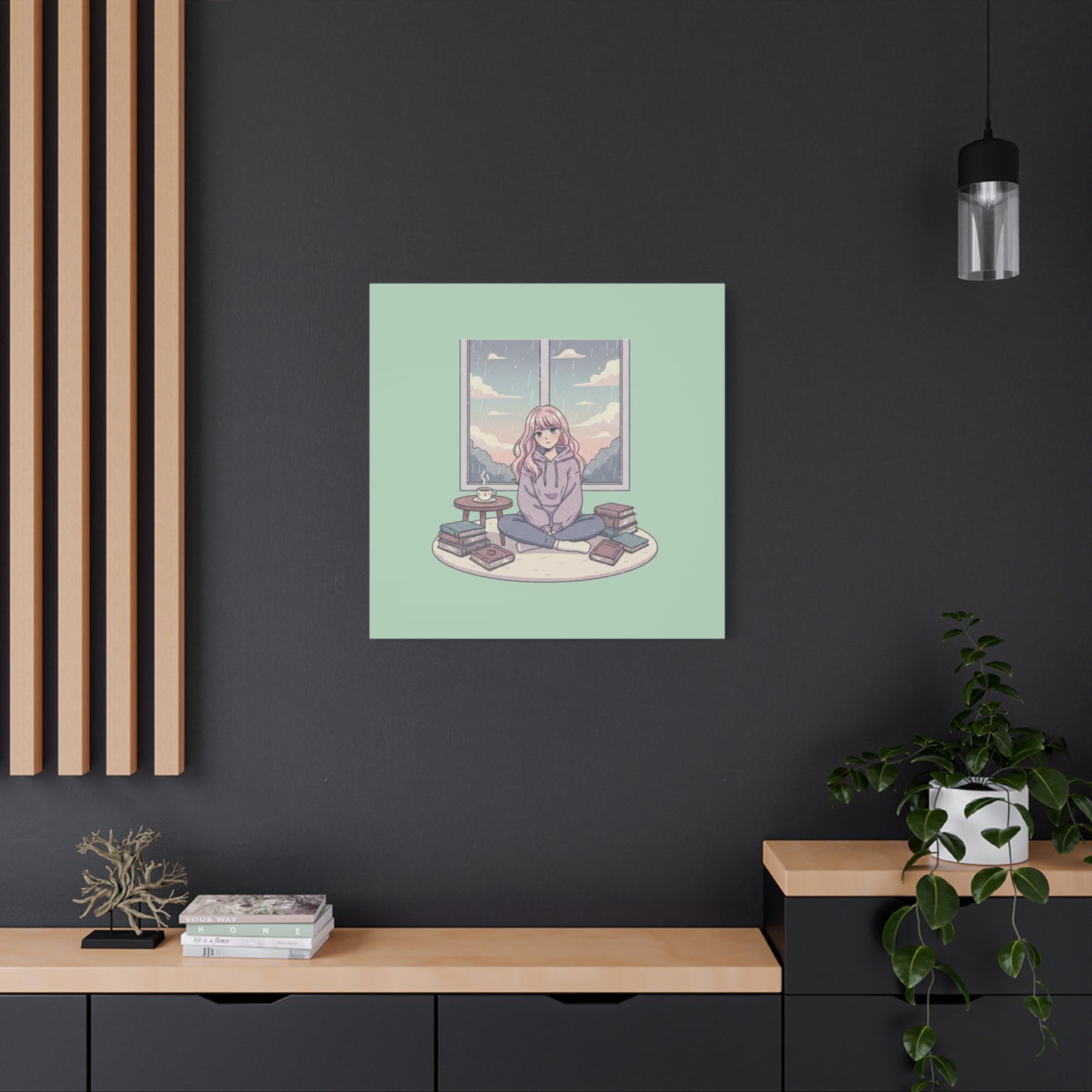 Cozy Girl Reading Wall Art — Matte Stretched Canvas