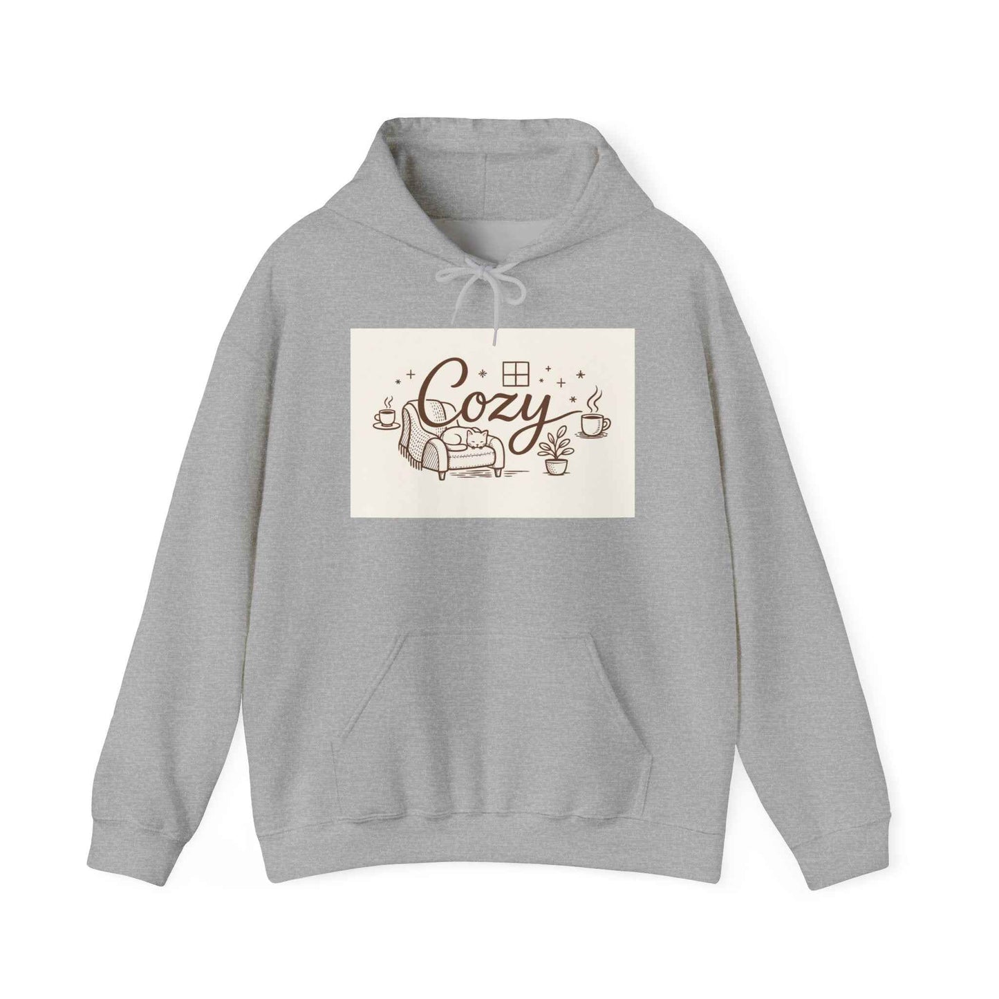 Cozy Home Hoodie — 'Cozy' Armchair & Hot Cocoa Comfort Pullover