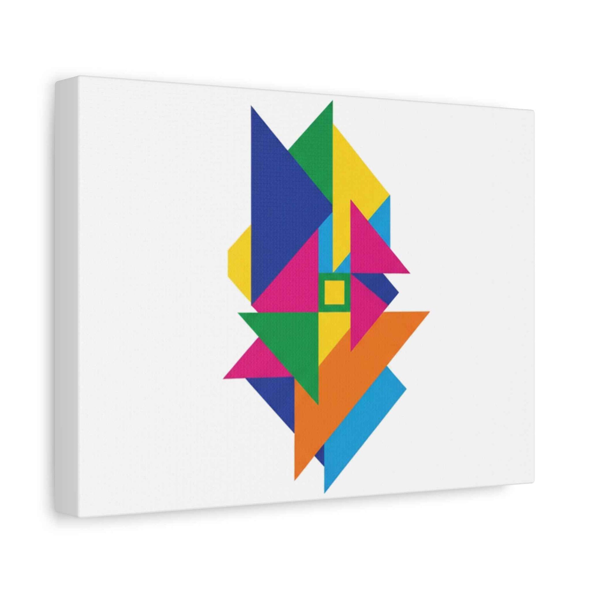Abstract Geometric Art Canvas — Colorful Modern Stretched Wall Art