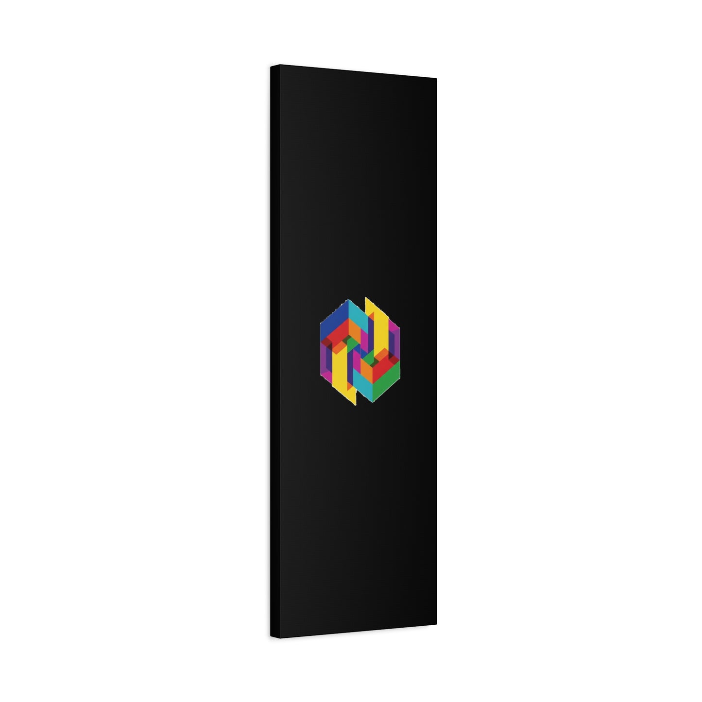 Colorful Geometric Cube Canvas Print — Modern Abstract Wall Art