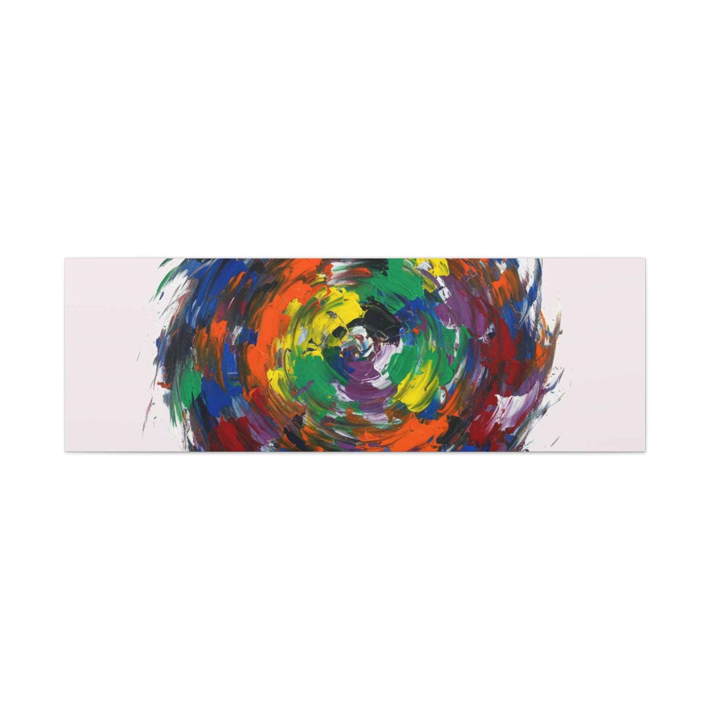 Abstract Color Swirl Canvas - Vibrant Circular Brushstroke Wall Art (Matte Stretched)