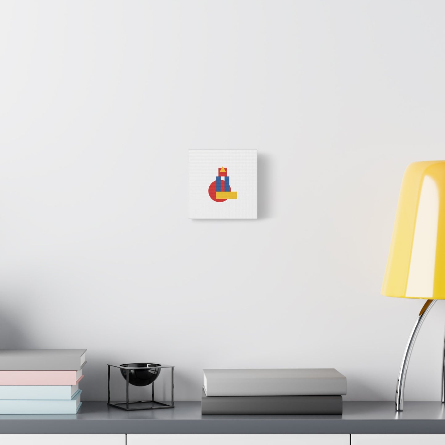 Abstract Geometric Shape Canvas Print — Minimalist Primary Color Wall Art