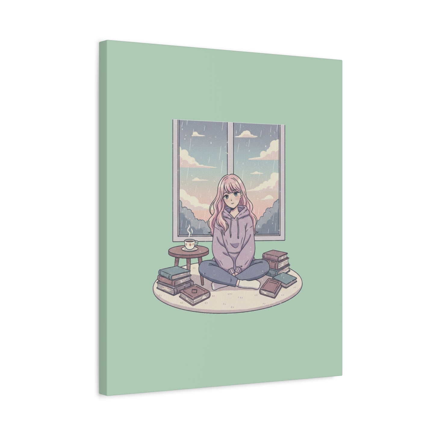 Cozy Girl Reading Wall Art — Matte Stretched Canvas