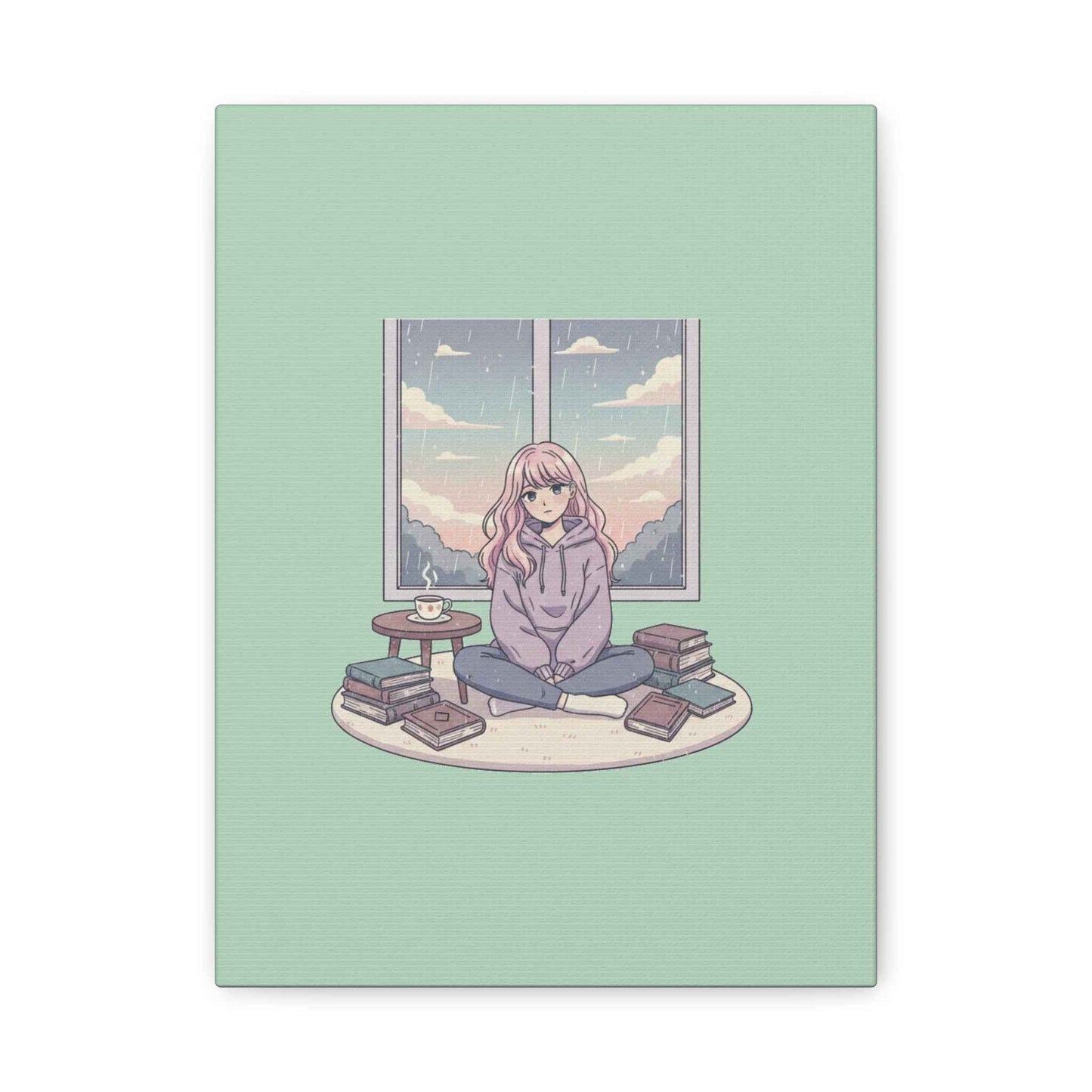 Cozy Girl Reading Wall Art — Matte Stretched Canvas