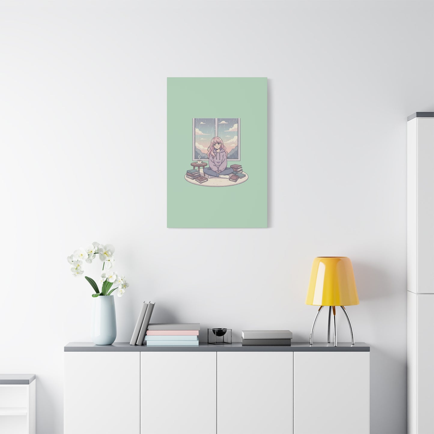 Cozy Girl Reading Wall Art — Matte Stretched Canvas