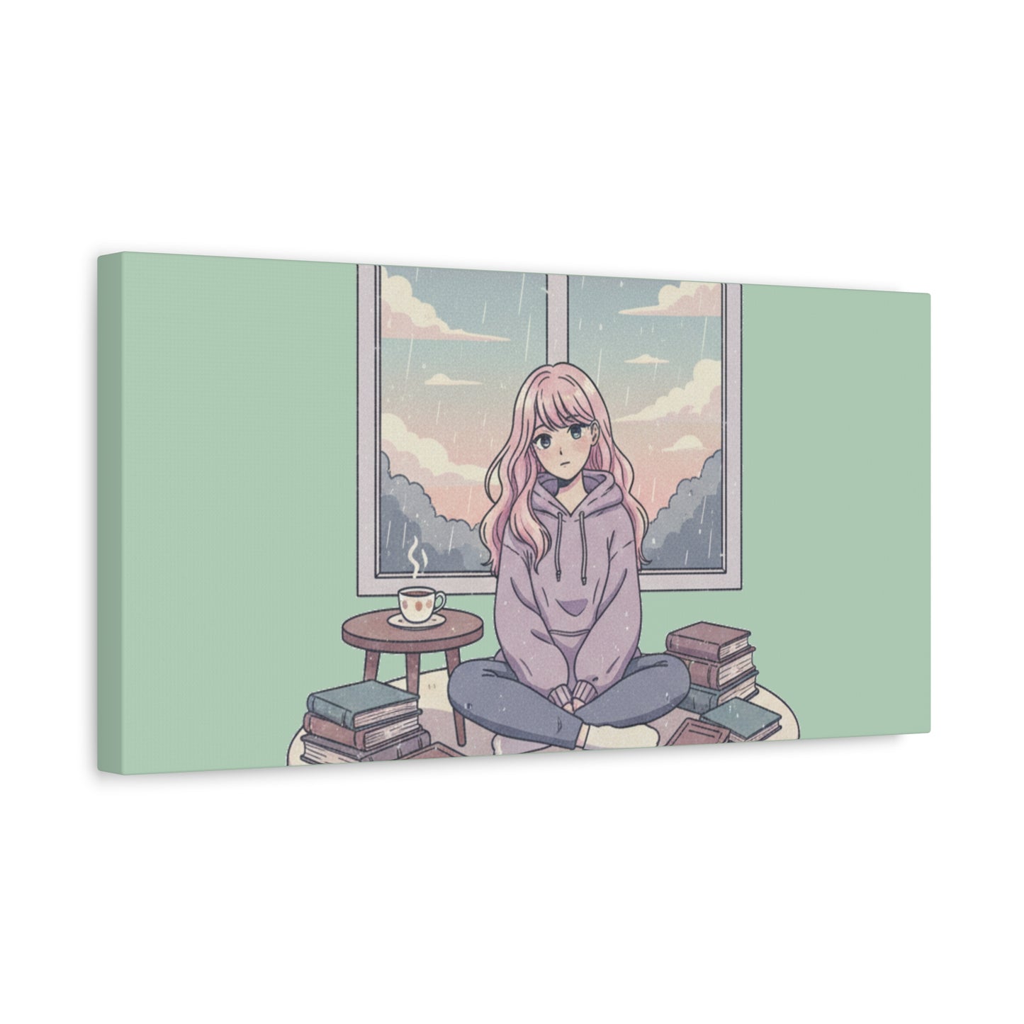 Cozy Girl Reading Wall Art — Matte Stretched Canvas