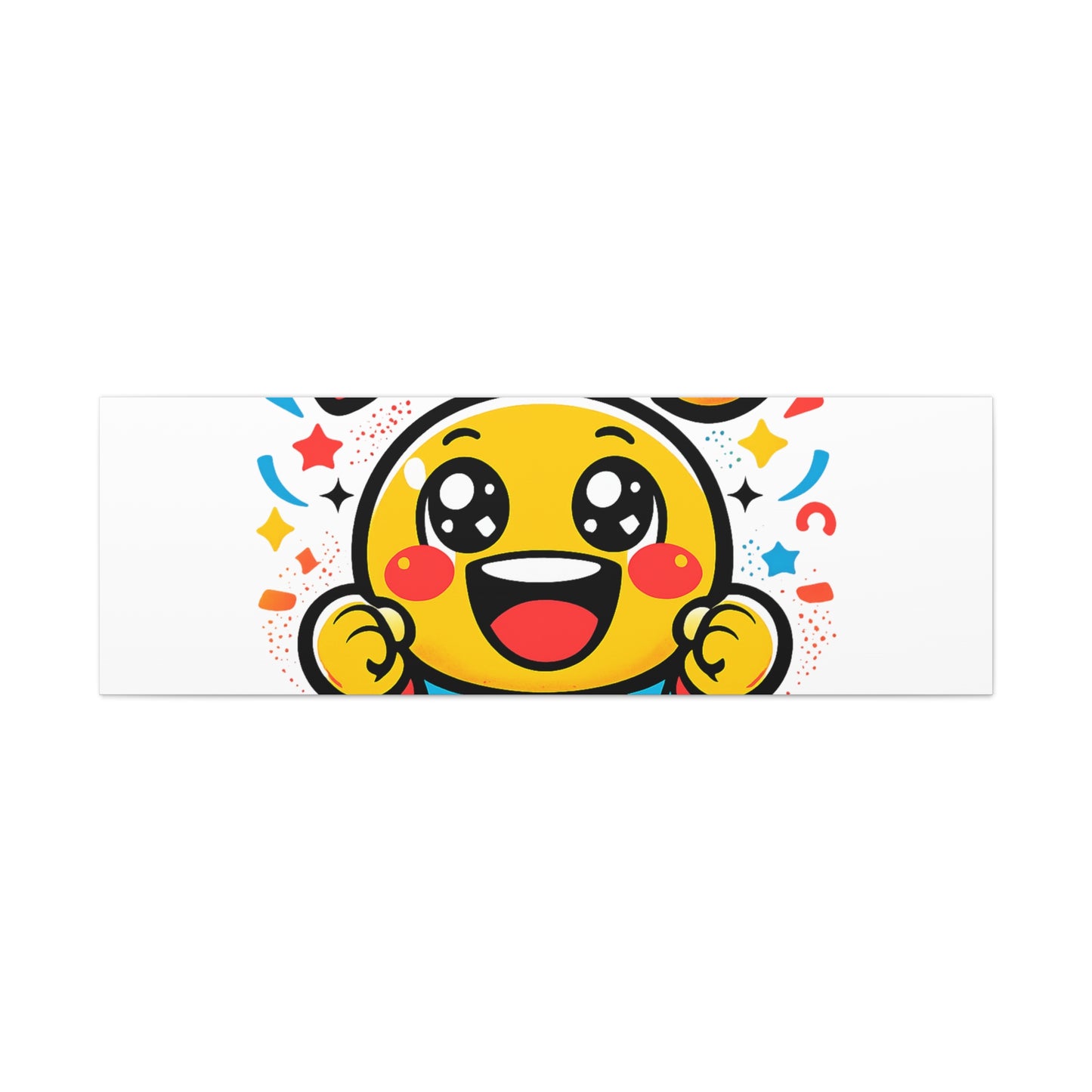 Happy Emoji Cartoon Canvas | Bold Cartoon, Thick Outline, Kawaii Minimal