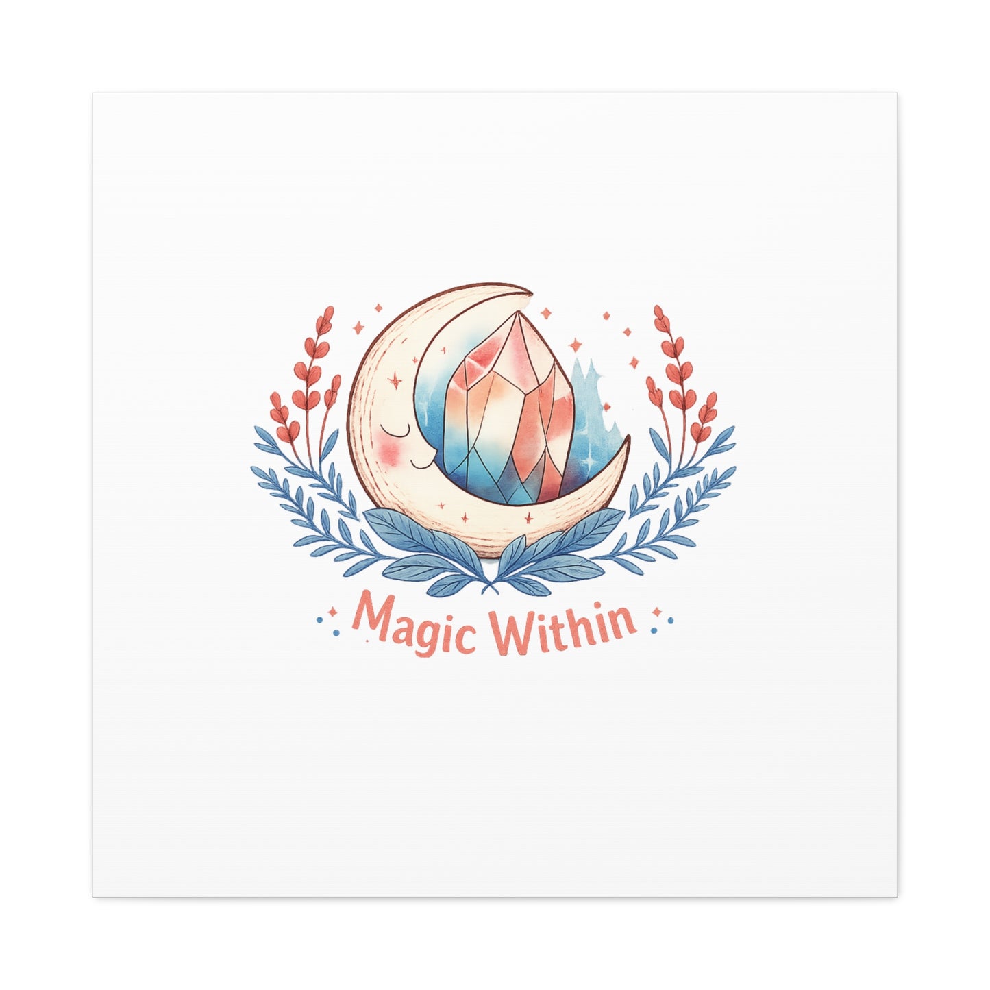 Magic Within Moon Crystal Canvas | witchcore, moon phase, crystals