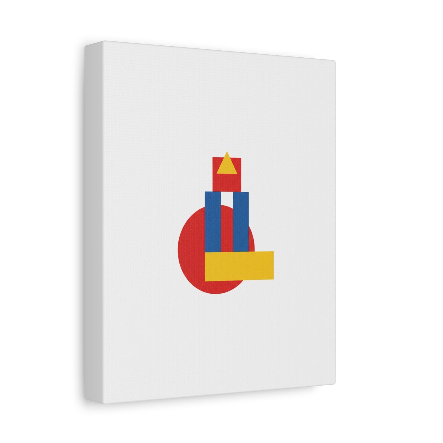Abstract Geometric Shape Canvas Print — Minimalist Primary Color Wall Art