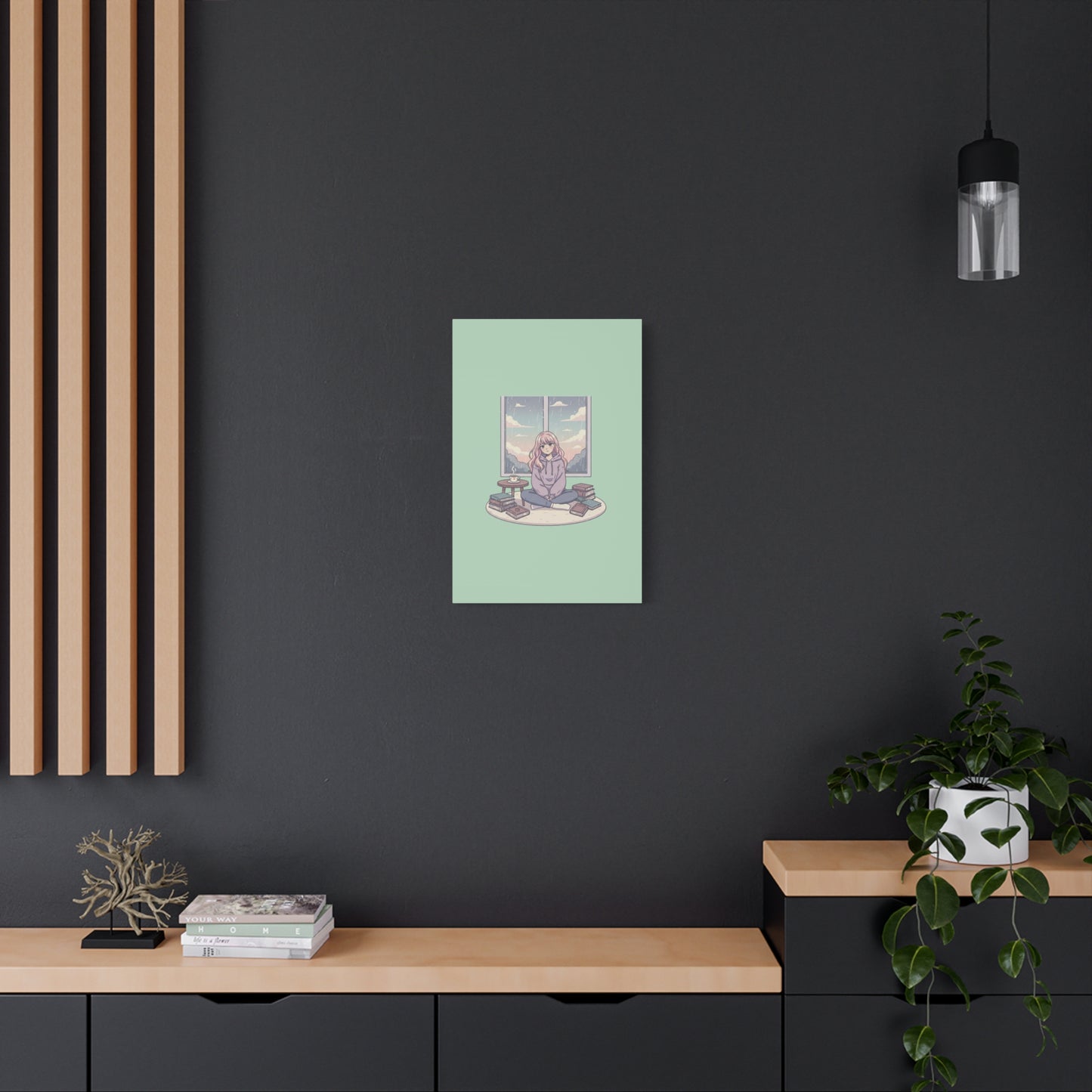 Cozy Girl Reading Wall Art — Matte Stretched Canvas
