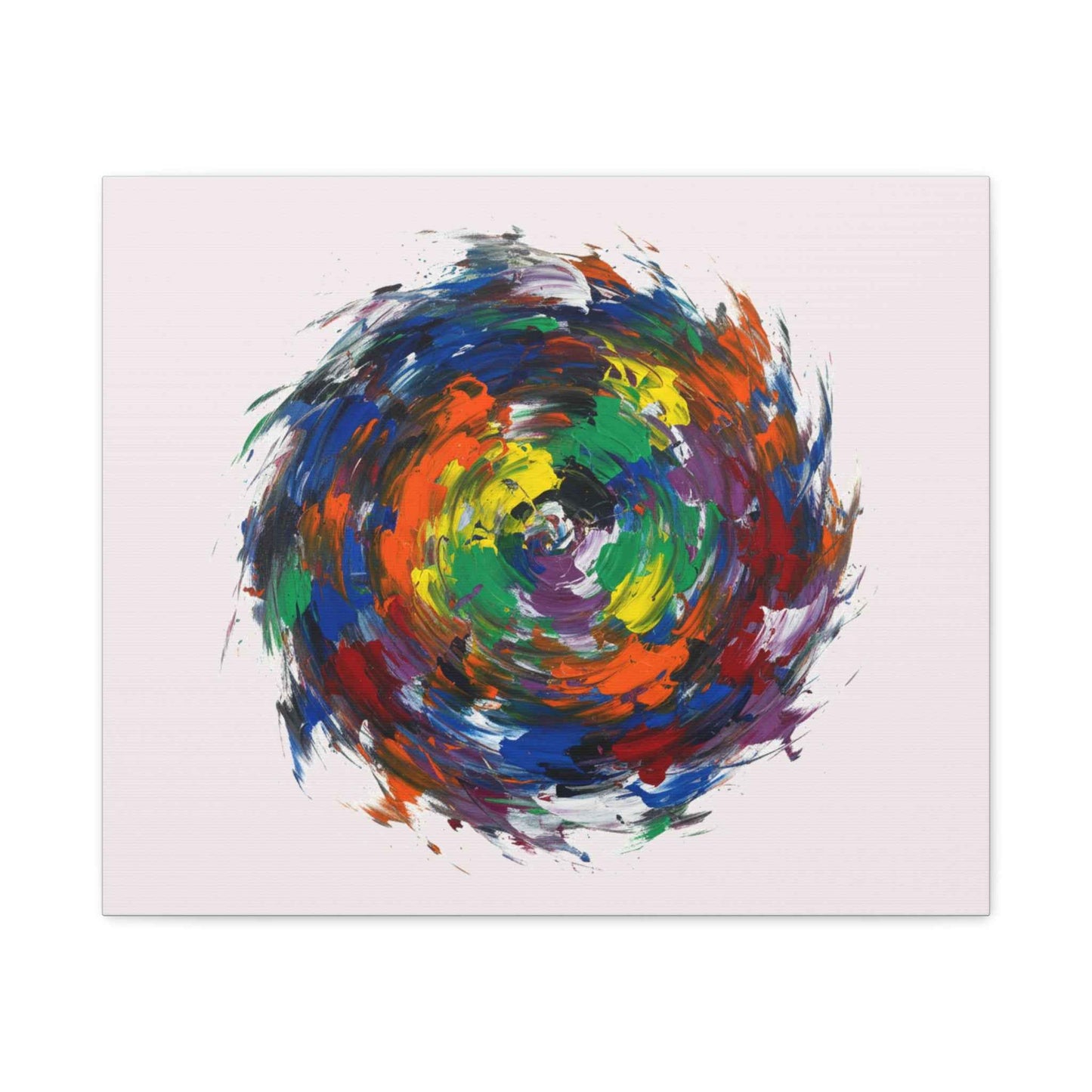 Abstract Color Swirl Canvas - Vibrant Circular Brushstroke Wall Art (Matte Stretched)