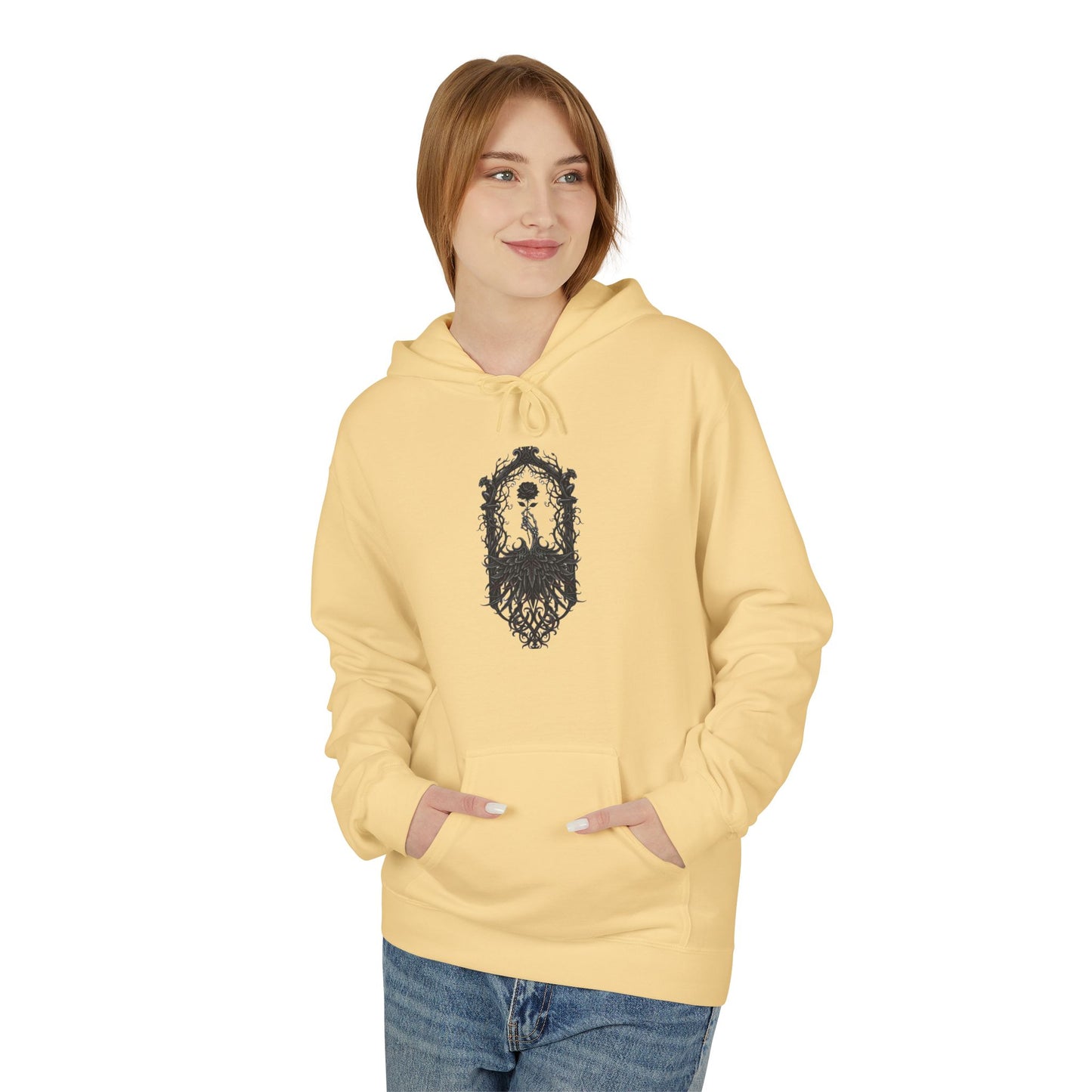 Wolf Crest Hoodie — Monochrome Forest Wolf Emblem