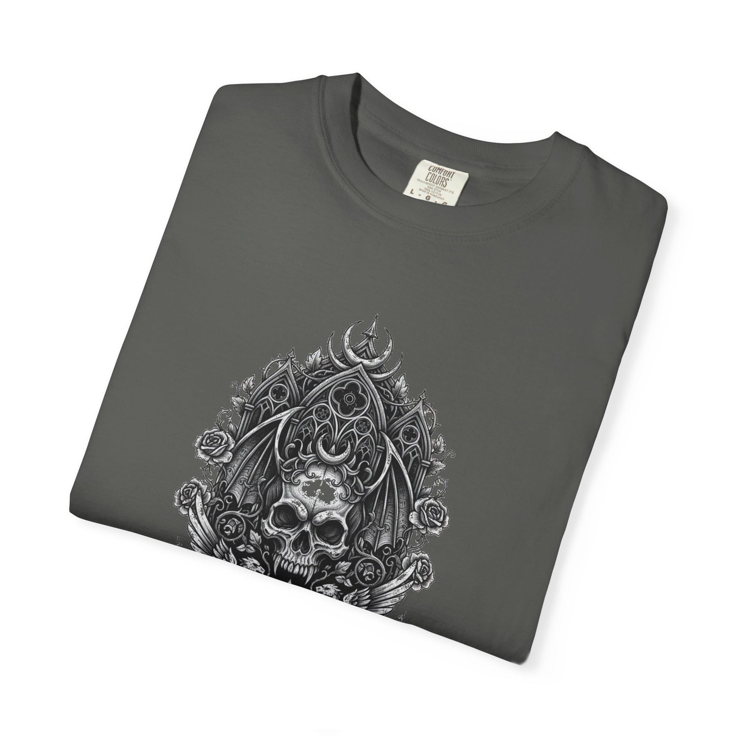 Skull & Cross Key Gothic T-Shirt — Ornate Dark Art Graphic Tee