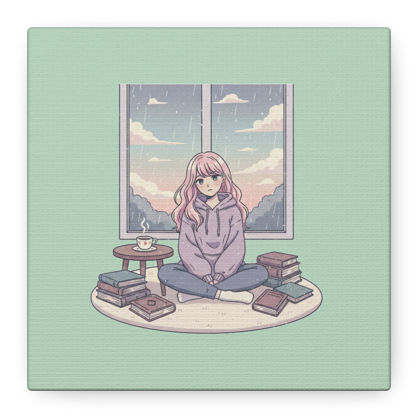 Cozy Girl Reading Wall Art — Matte Stretched Canvas