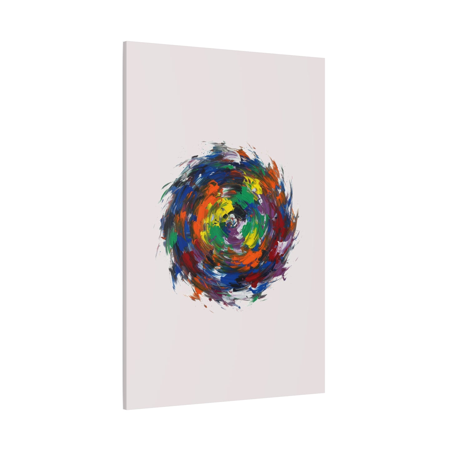 Abstract Color Swirl Canvas - Vibrant Circular Brushstroke Wall Art (Matte Stretched)