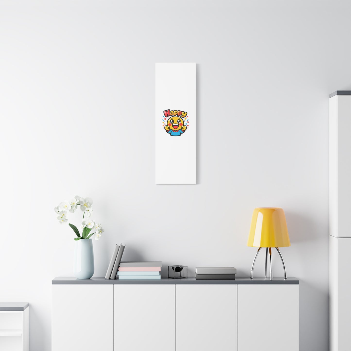 Happy Emoji Cartoon Canvas | Bold Cartoon, Thick Outline, Kawaii Minimal