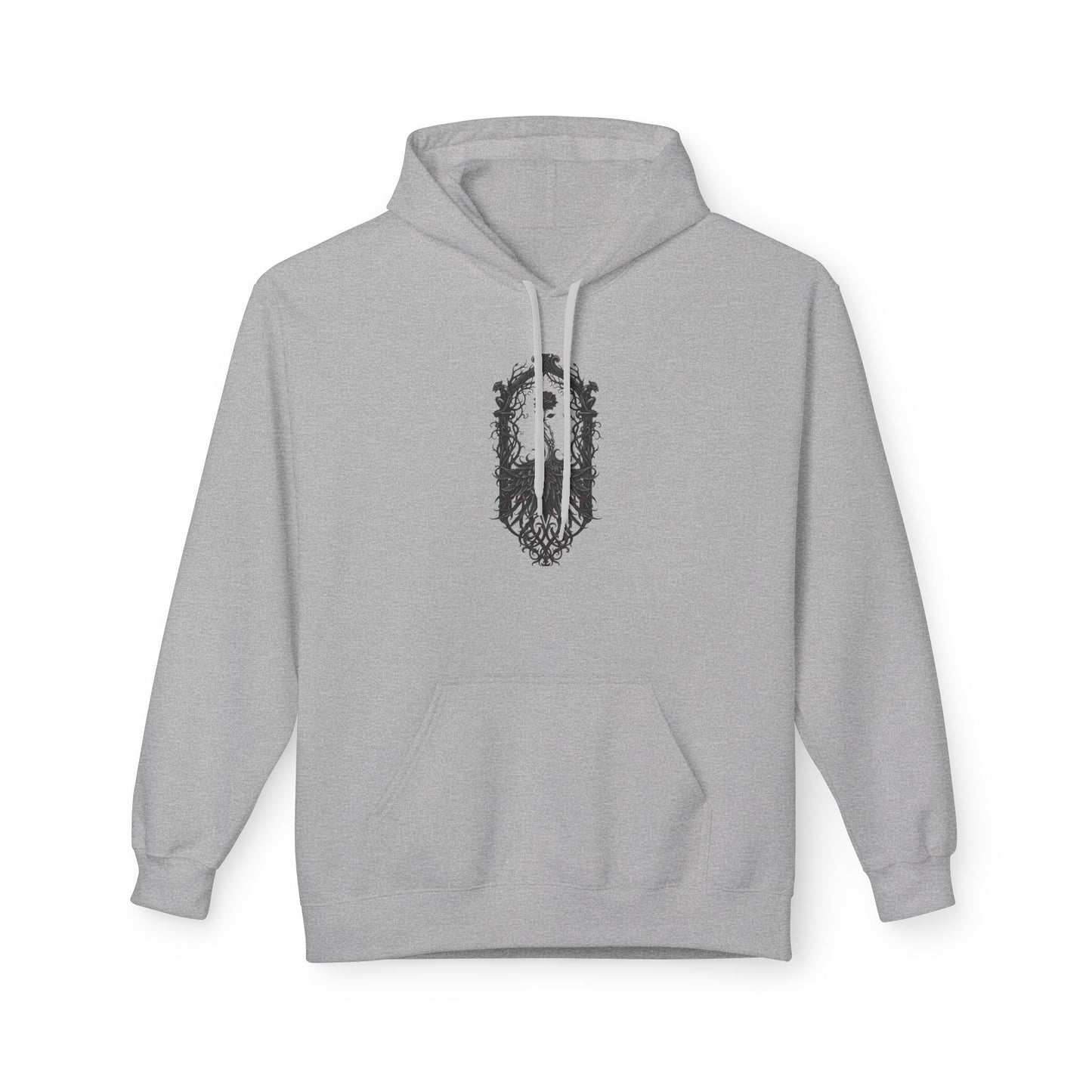 Wolf Crest Hoodie — Monochrome Forest Wolf Emblem