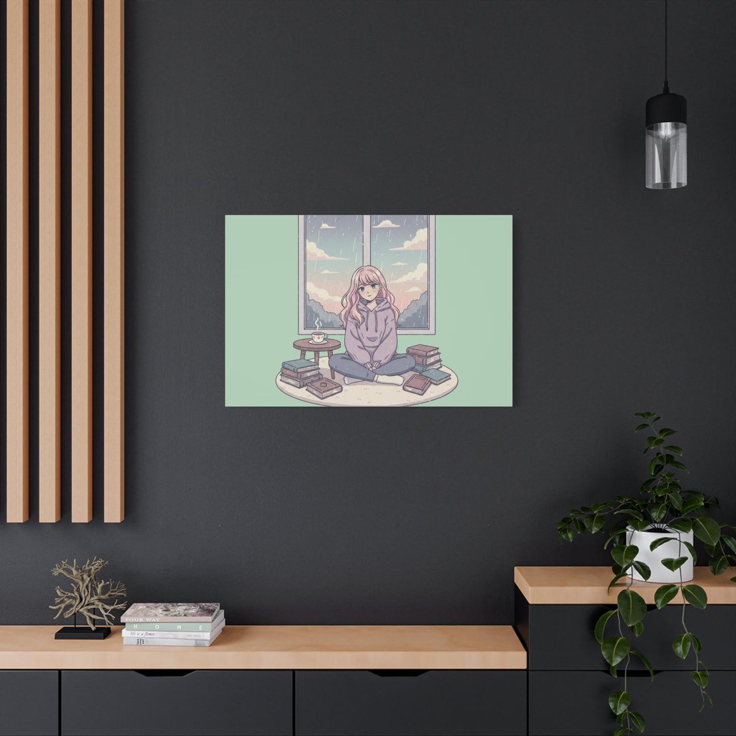 Cozy Girl Reading Wall Art — Matte Stretched Canvas